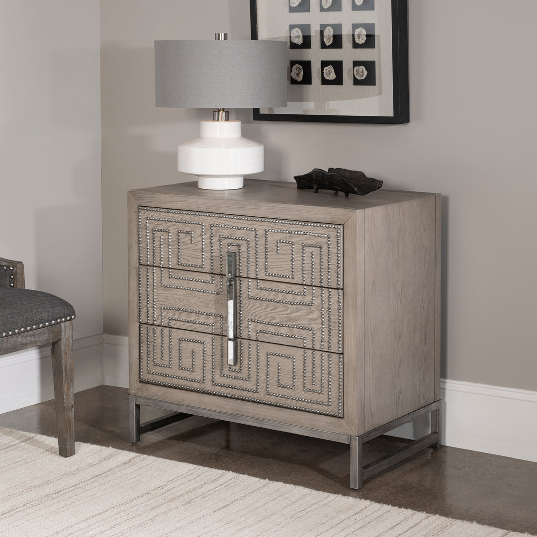 DEVYA GRAY OAK ACCENT CHEST - AmericanHomeFurniture