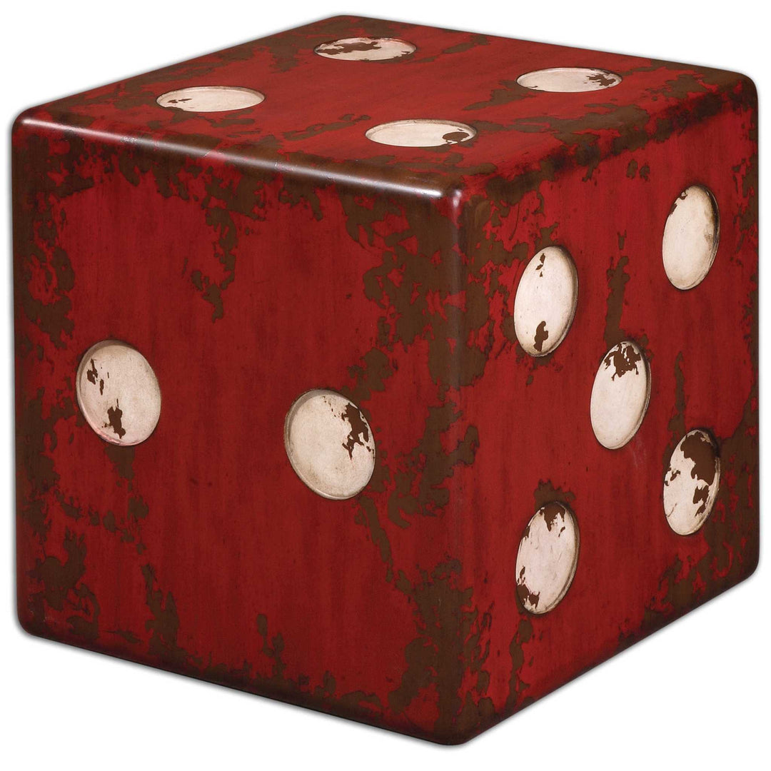 DICE RED ACCENT TABLE - AmericanHomeFurniture