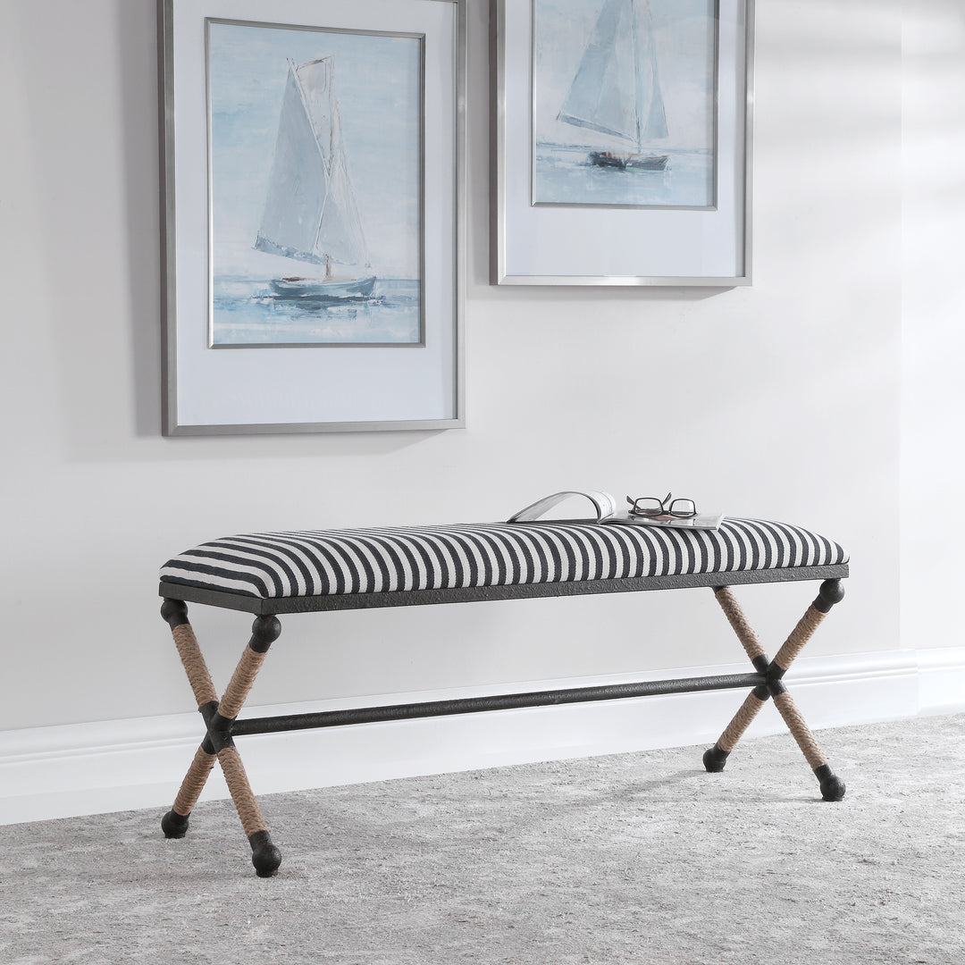 Braddock Striped Bench - AmericanHomeFurniture