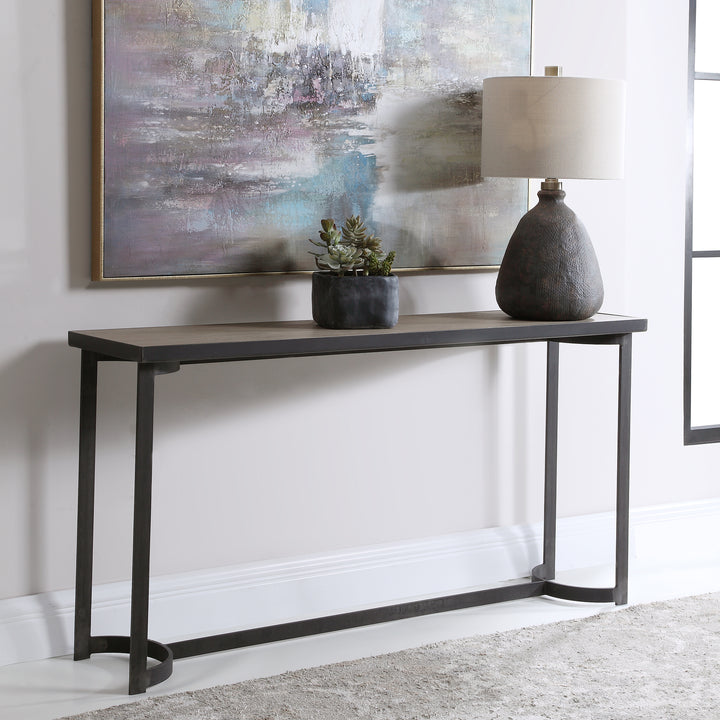 BASUTO STEEL CONSOLE TABLE - AmericanHomeFurniture