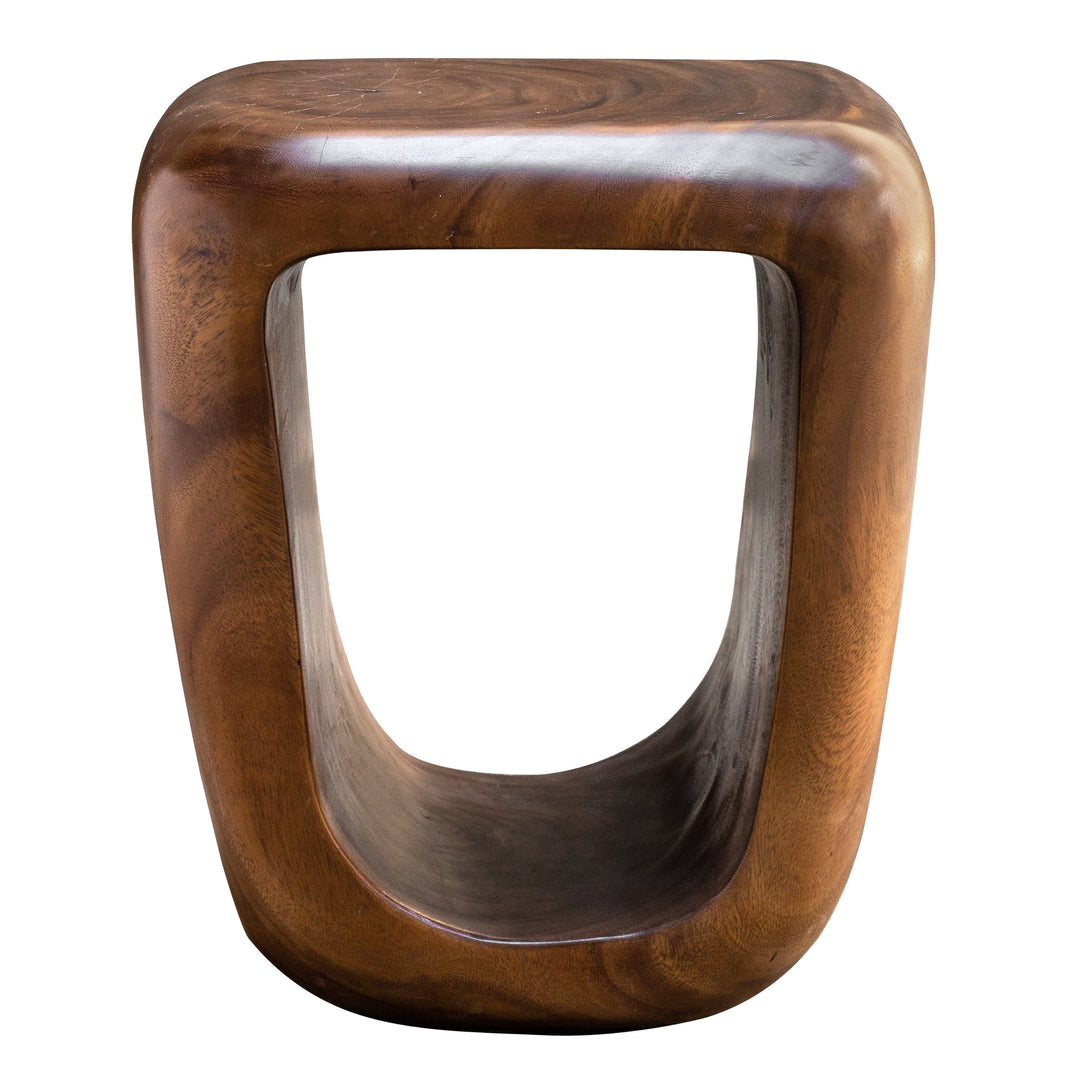 LOOPHOLE WOODEN ACCENT STOOL - AmericanHomeFurniture