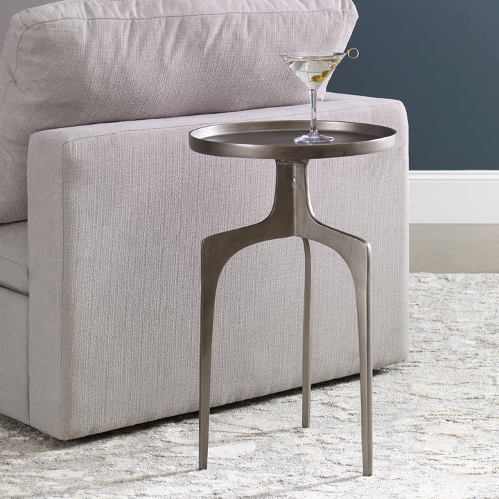 KENNA NICKEL ACCENT TABLE - AmericanHomeFurniture