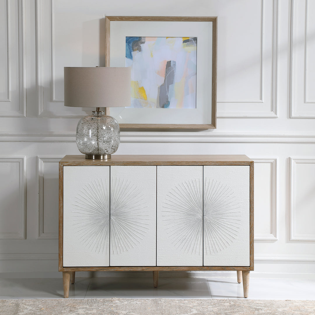 Dani 4 Door White Cabinet - AmericanHomeFurniture