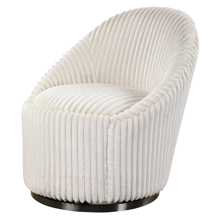 Crue White Swivel Chair - AmericanHomeFurniture