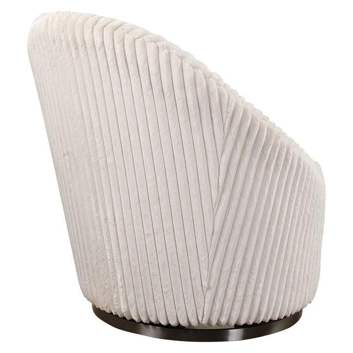 Crue White Swivel Chair - AmericanHomeFurniture