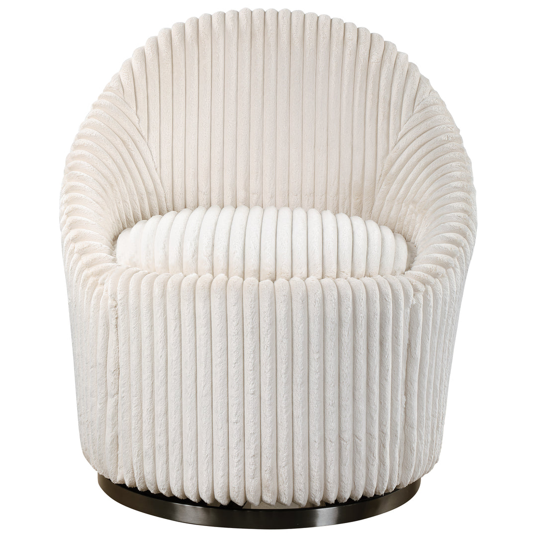 Crue White Swivel Chair - AmericanHomeFurniture