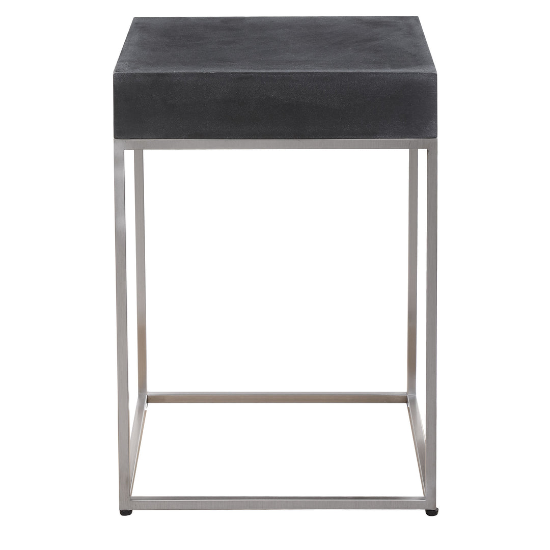 JASE BLACK CONCRETE ACCENT TABLE - AmericanHomeFurniture
