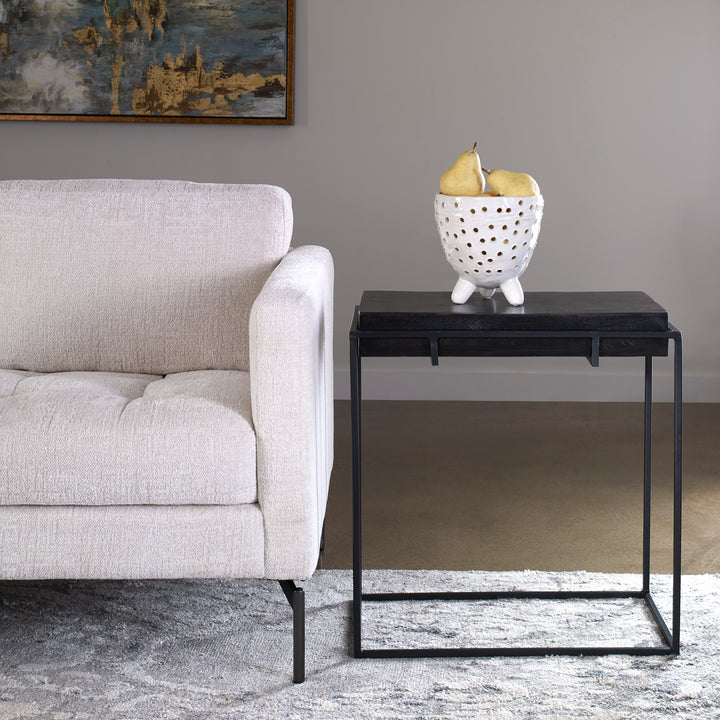 Telone Modern Black Side Table - AmericanHomeFurniture