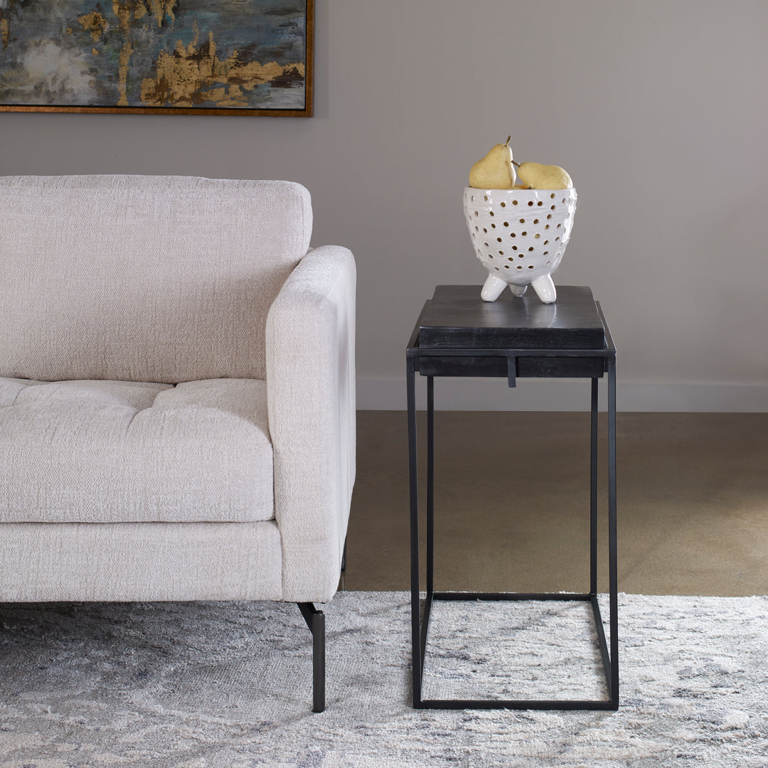 Telone Modern Black Side Table - AmericanHomeFurniture