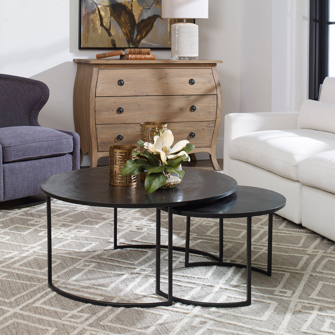 BARNETTE MODERN NESTING COFFEE TABLES SET OF 2 - AmericanHomeFurniture