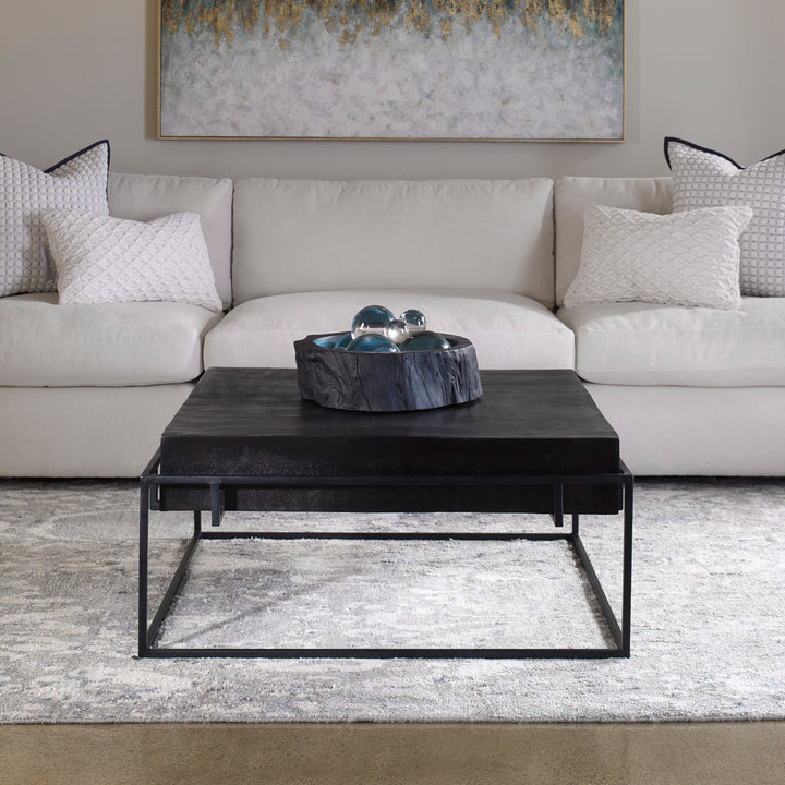 TELONE MODERN BLACK COFFEE TABLE - AmericanHomeFurniture