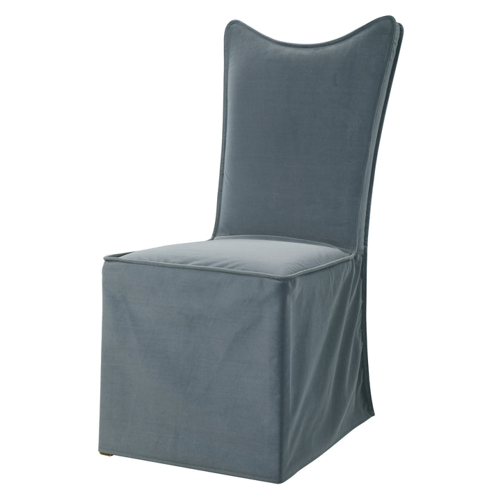 Delroy Armless Chair, Gray, Set Of 2 - AmericanHomeFurniture