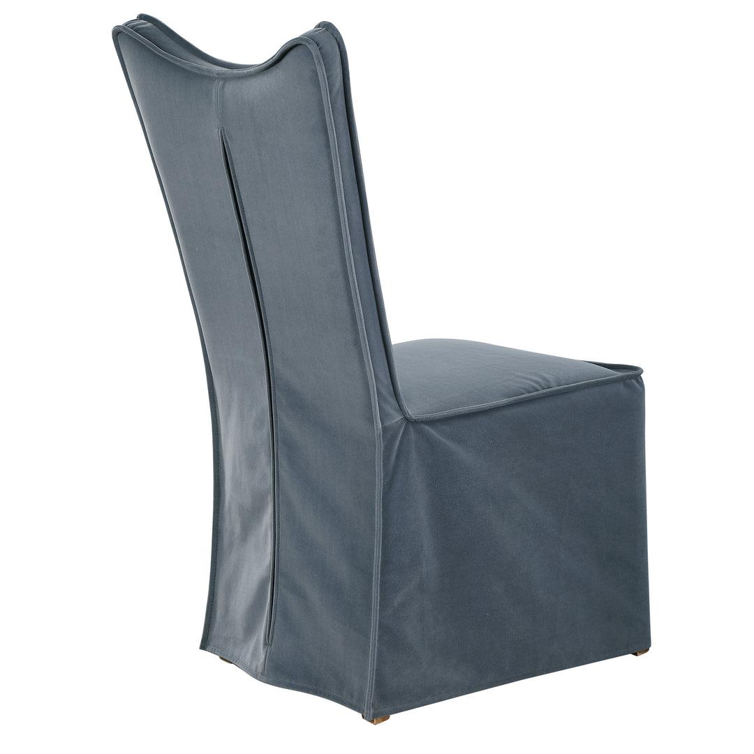 Delroy Armless Chair, Gray, Set Of 2 - AmericanHomeFurniture