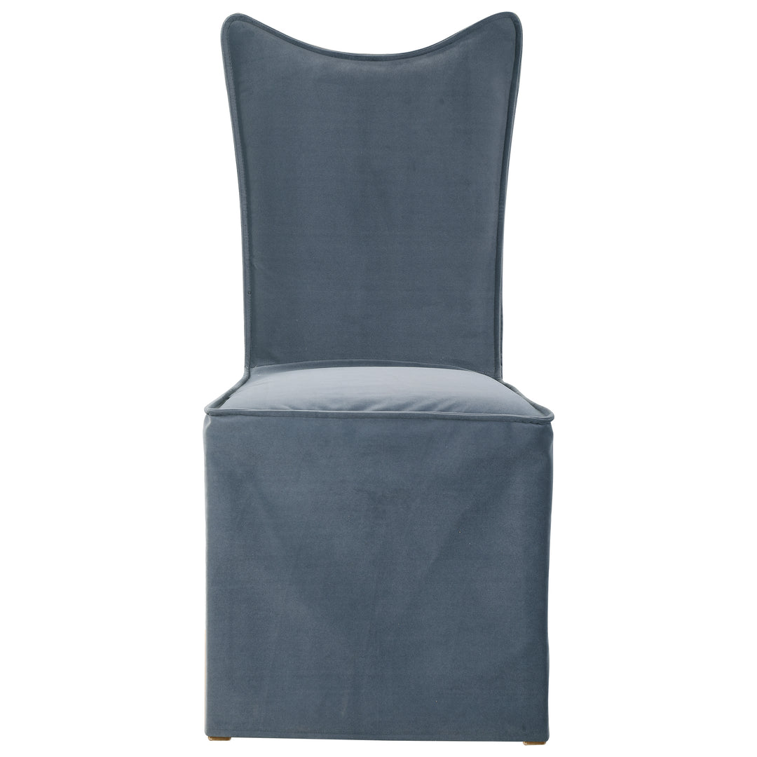 Delroy Armless Chair, Gray, Set Of 2 - AmericanHomeFurniture