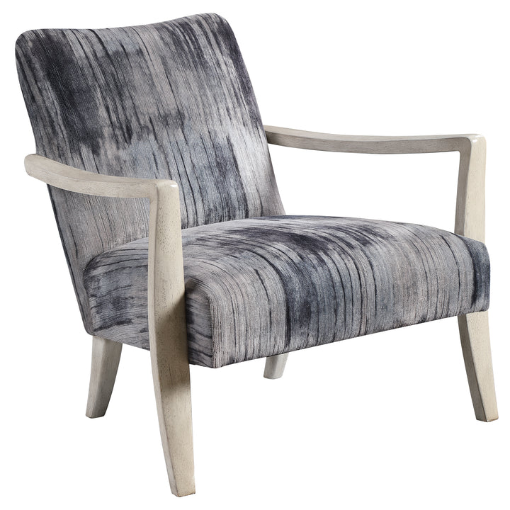 Watercolor Gray Chenille Accent Chair - AmericanHomeFurniture