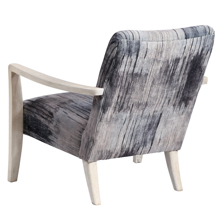 Watercolor Gray Chenille Accent Chair - AmericanHomeFurniture