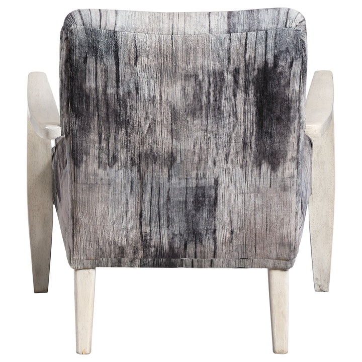 Watercolor Gray Chenille Accent Chair - AmericanHomeFurniture