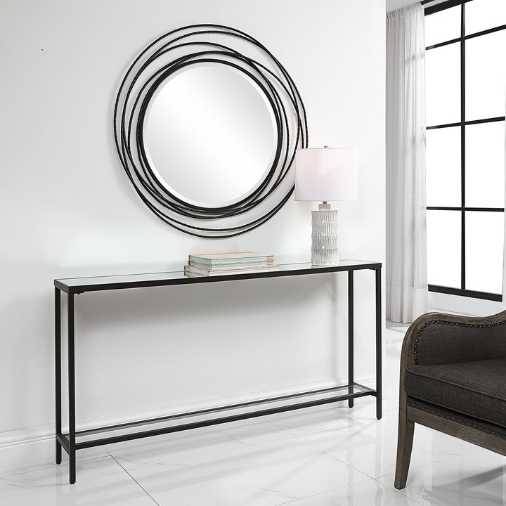 HAYLEY BLACK CONSOLE TABLE - AmericanHomeFurniture