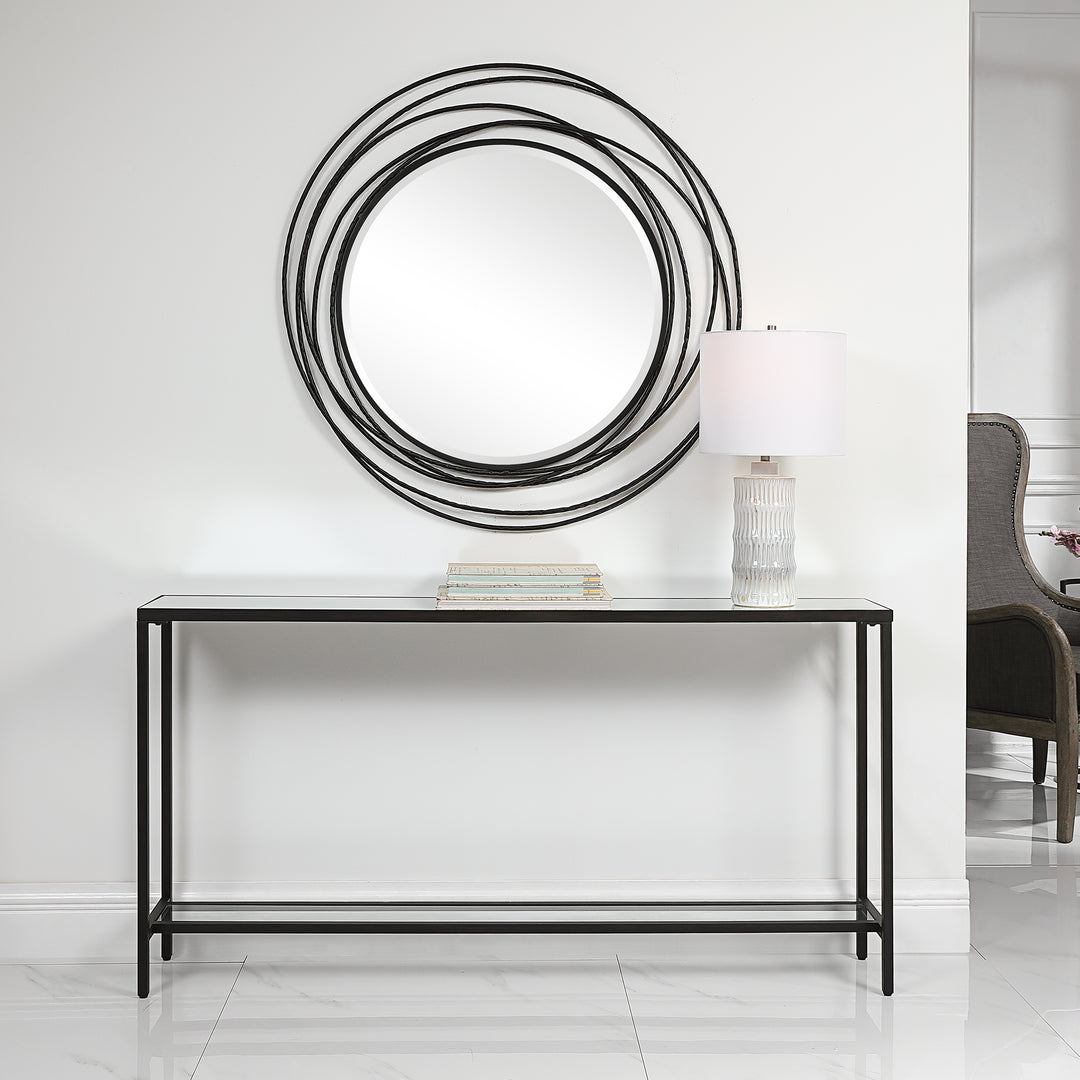 HAYLEY BLACK CONSOLE TABLE - AmericanHomeFurniture