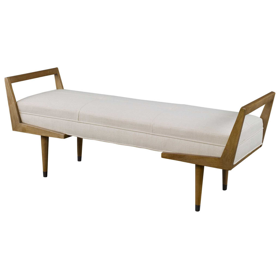 Waylon Modern Ivory Bench - AmericanHomeFurniture