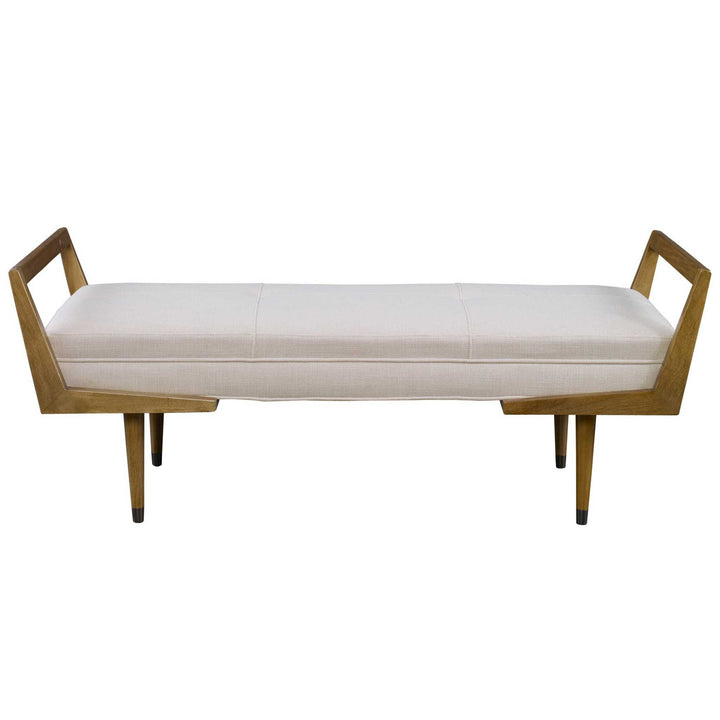 Waylon Modern Ivory Bench - AmericanHomeFurniture