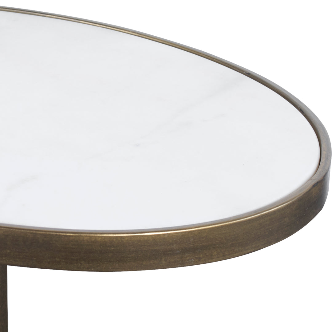 JESSENIA WHITE MARBLE ACCENT TABLE - AmericanHomeFurniture