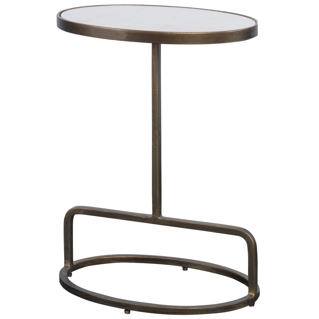 JESSENIA WHITE MARBLE ACCENT TABLE - AmericanHomeFurniture