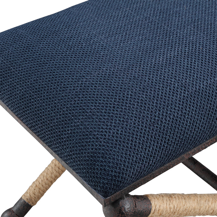 Firth Small Navy Fabric Bench - AmericanHomeFurniture