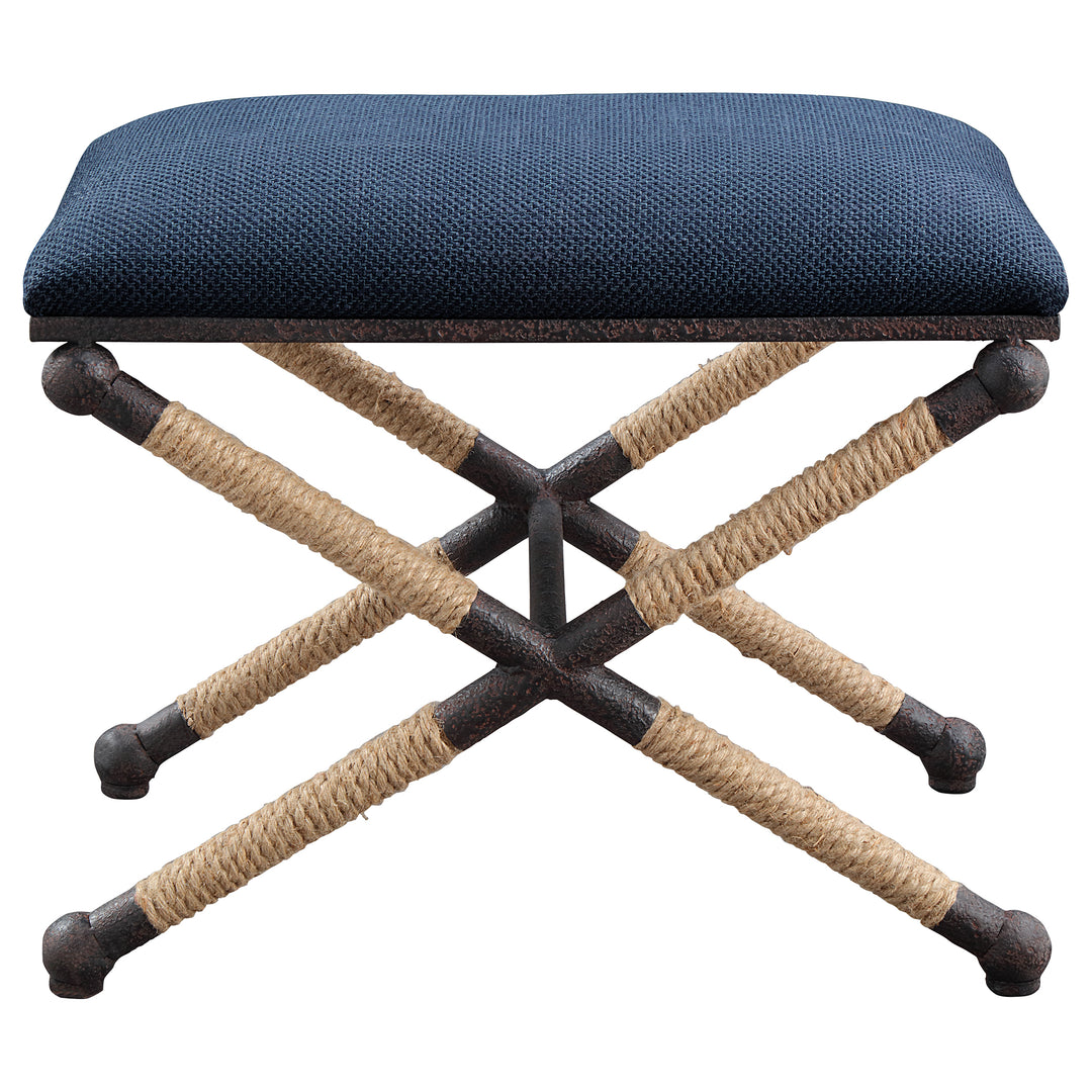Firth Small Navy Fabric Bench - AmericanHomeFurniture