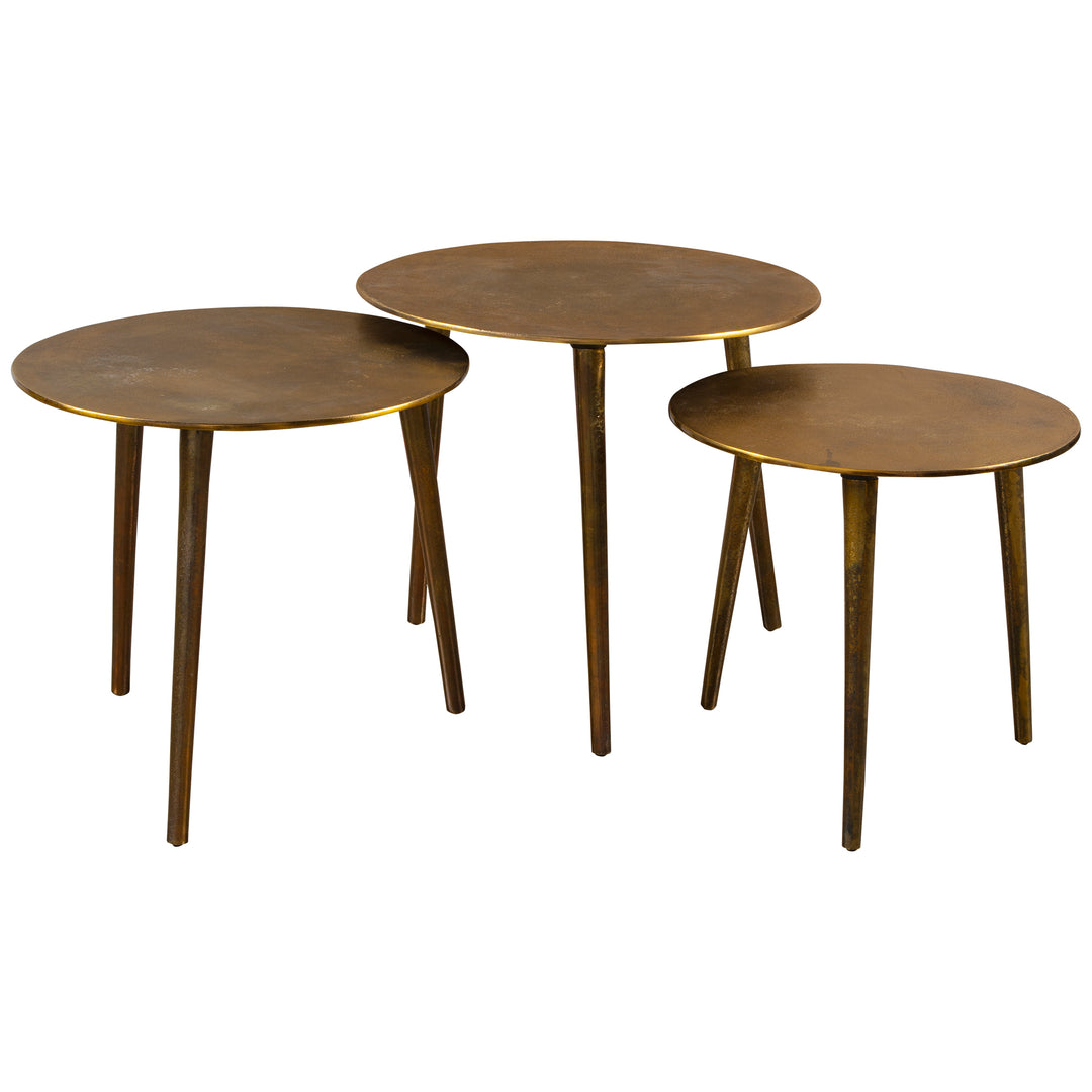 KASAI GOLD COFFEE TABLES, SET OF 3 - AmericanHomeFurniture