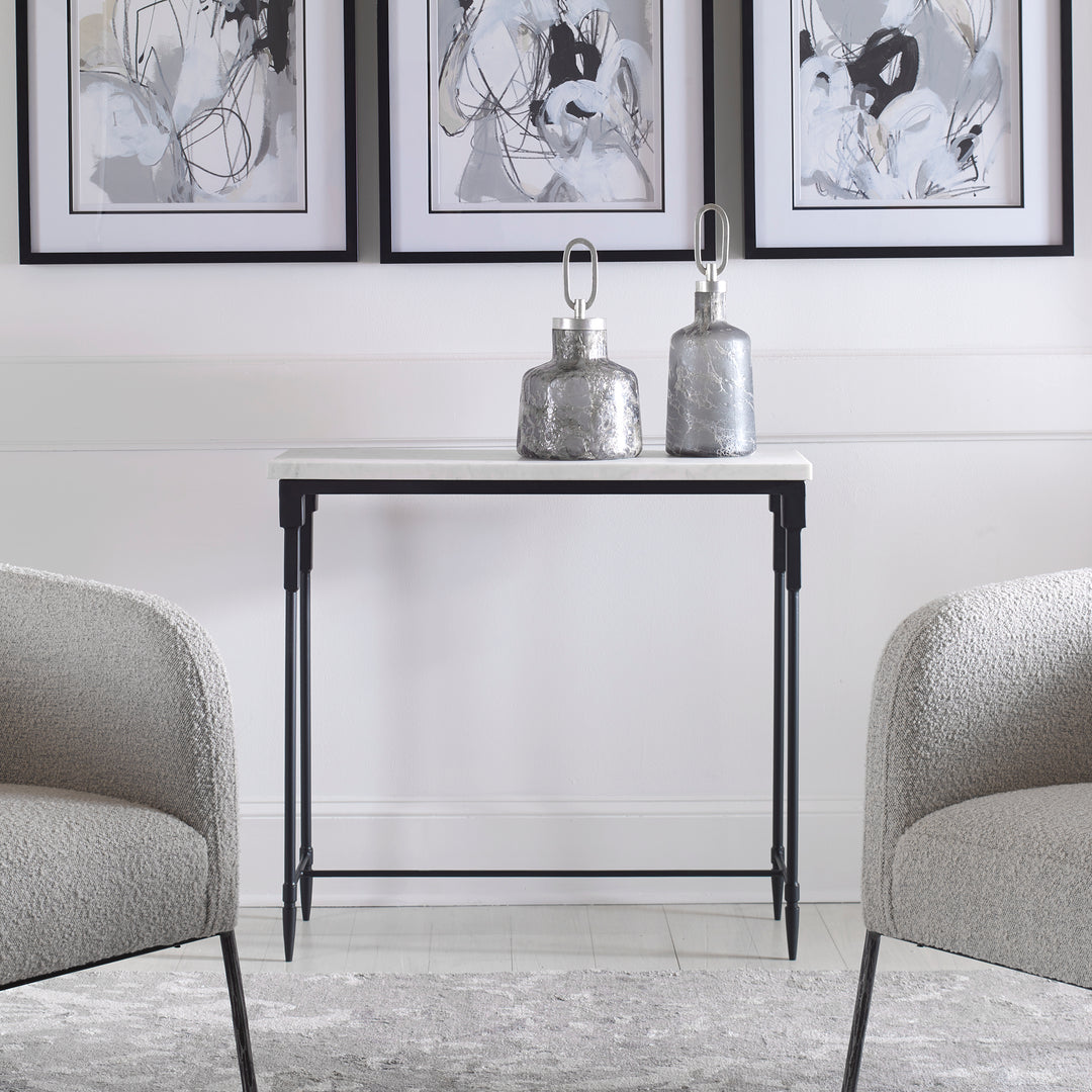 BOURGES WHITE MARBLE CONSOLE TABLE - AmericanHomeFurniture