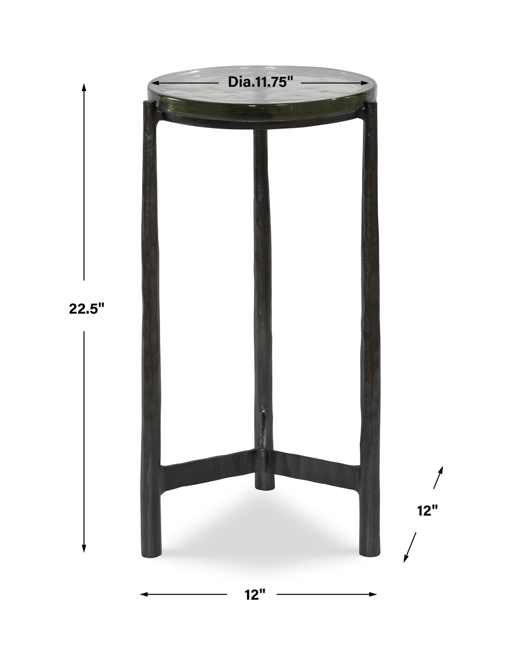 Eternity Iron & Glass Accent Table