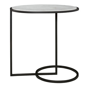 Twofold White Marble Accent Table