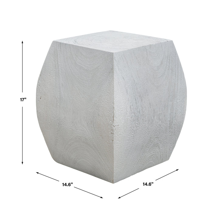 Grove Ivory Wooden Accent Stool