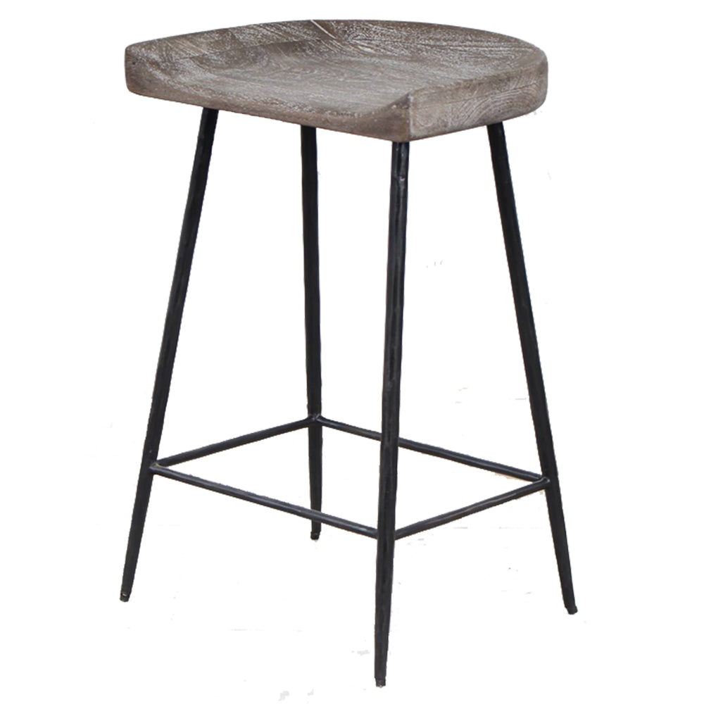 Cordova Carved Wood Counter Stool