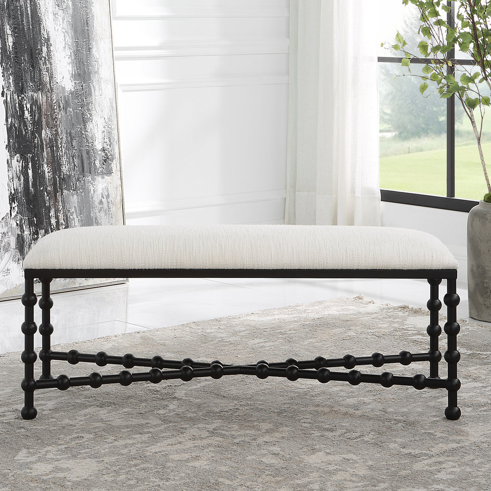 Iron Drops Cushioned Bench