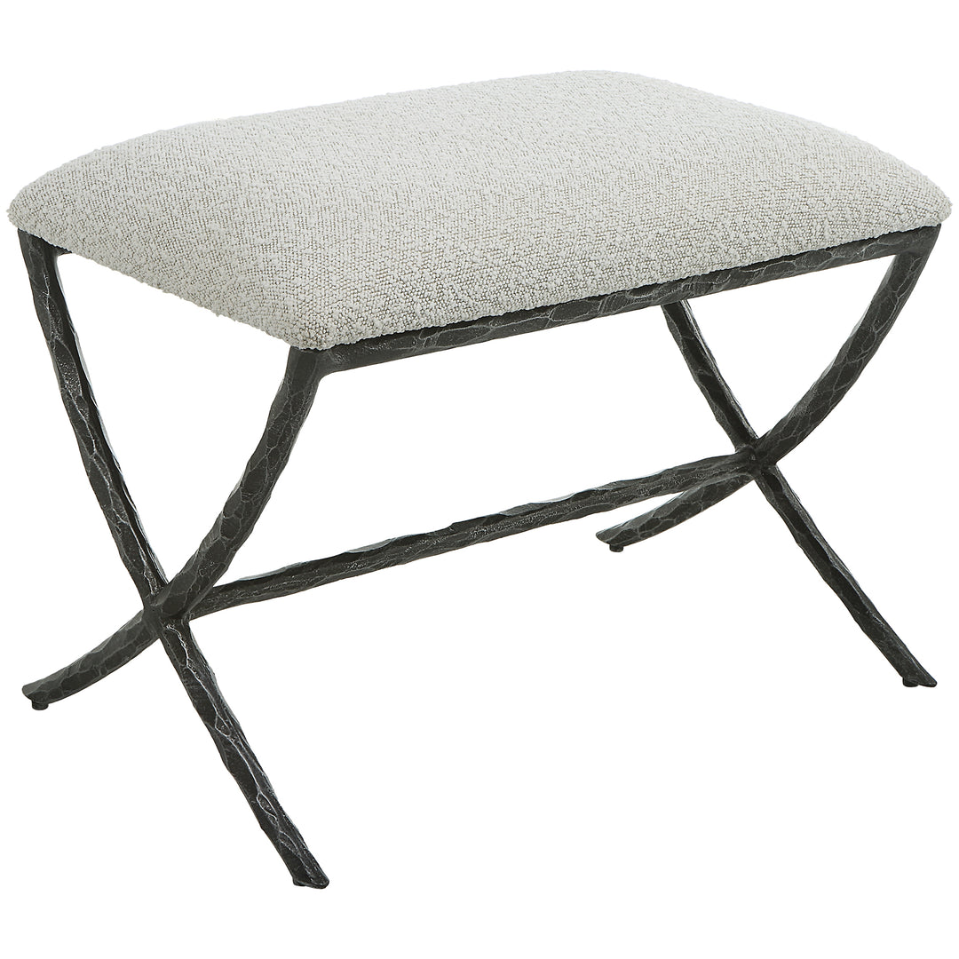 Brisby Gray Fabric Small Bench