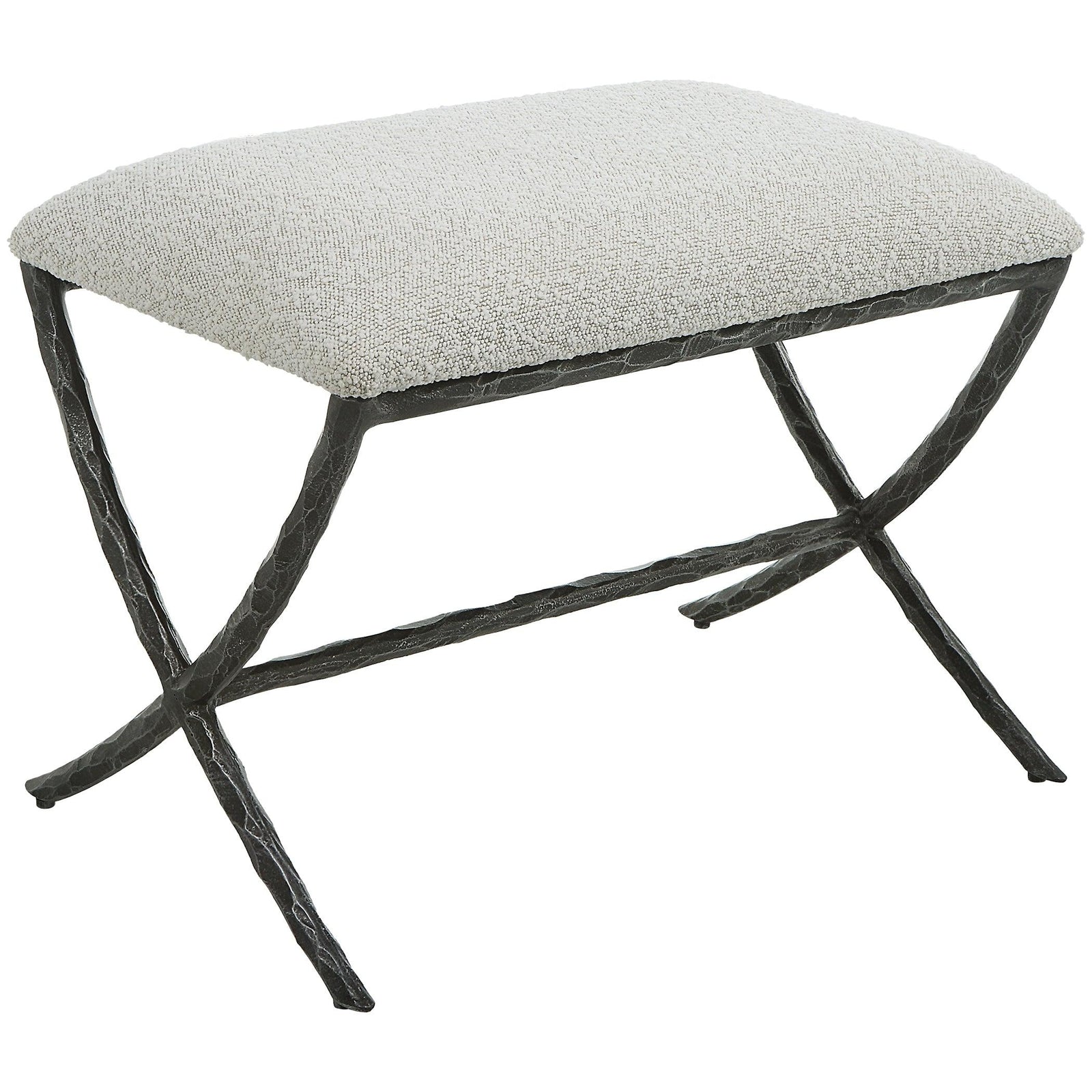 Uttermost Brisby Gray Fabric Small Bench BENCHES