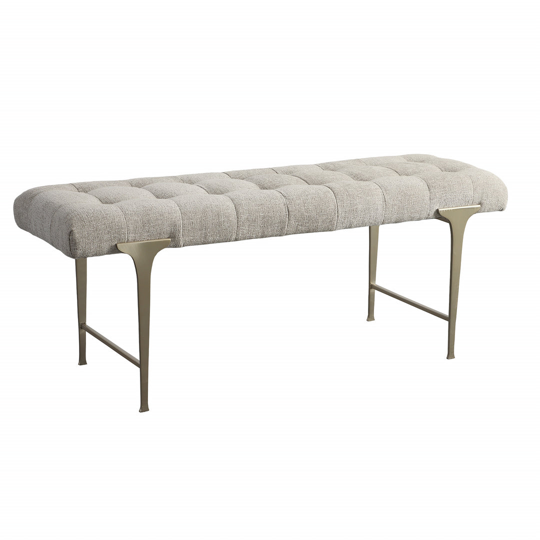 Imperial Upholstered Gray Bench
