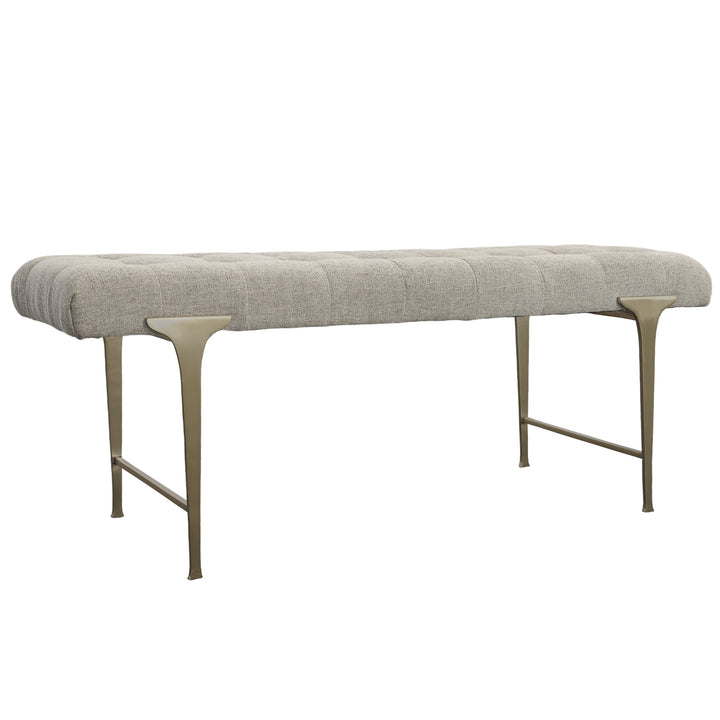 Imperial Upholstered Gray Bench