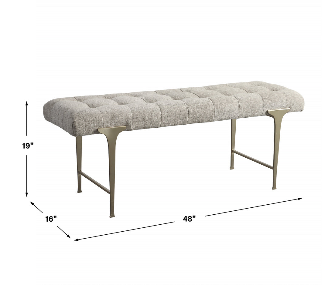 Imperial Upholstered Gray Bench
