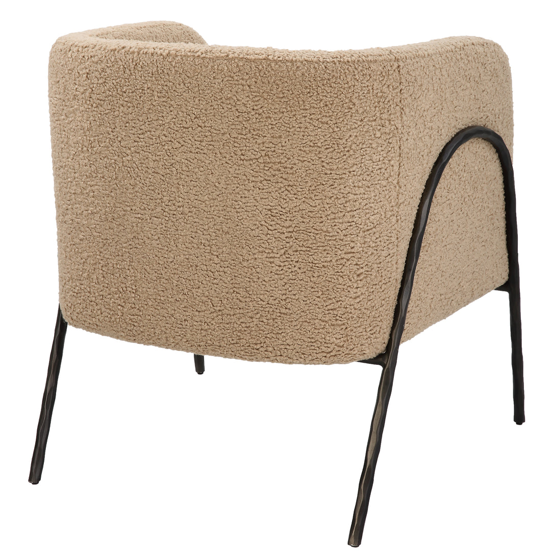 Jacobsen Tan Shearling Barrel Chair