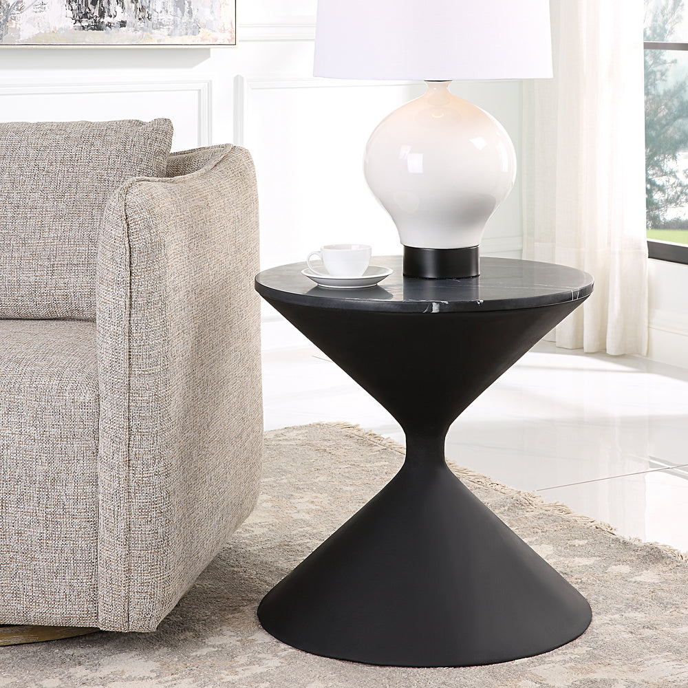 Time's Up Hourglass Shaped Side Table