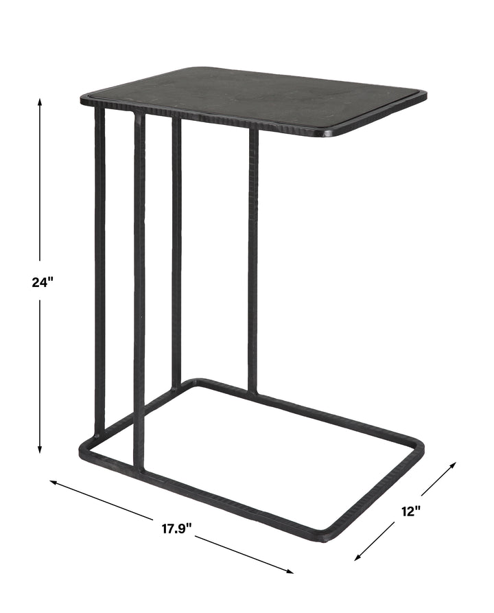 Cavern Stone & Iron Accent Table