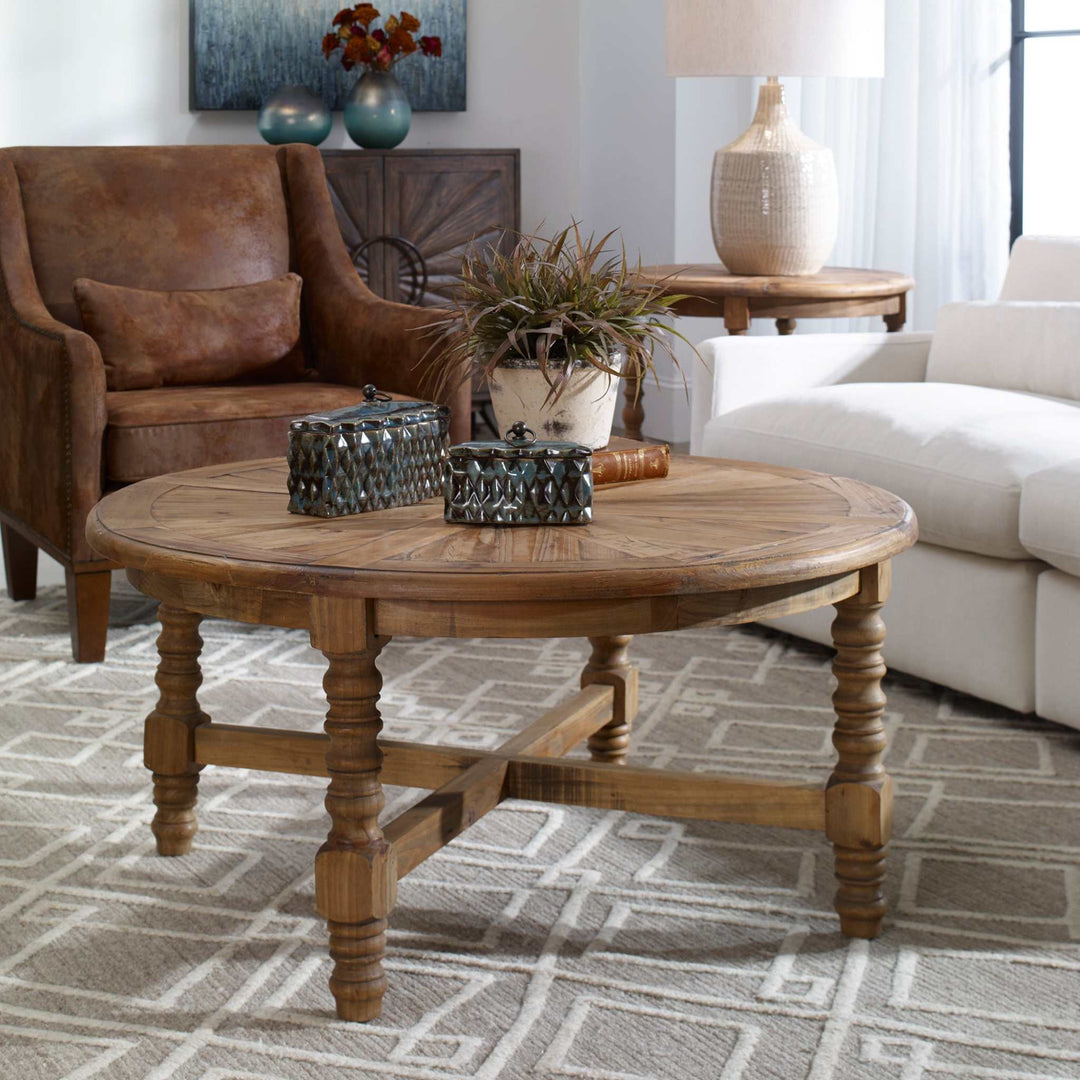 SAMUELLE WOODEN COFFEE TABLE - AmericanHomeFurniture