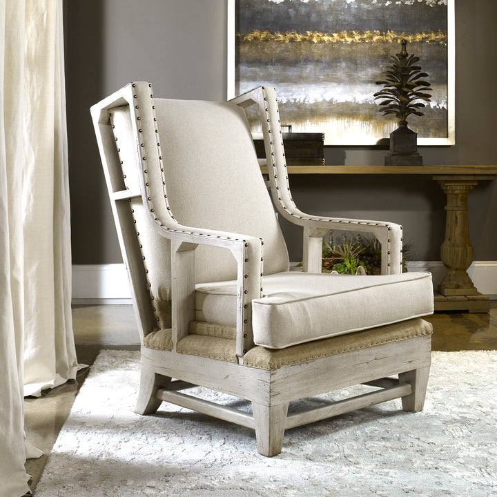 Schafer Linen Armchair - AmericanHomeFurniture