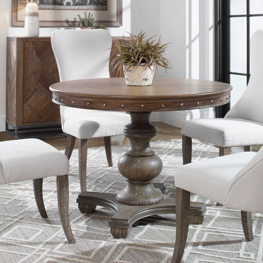 Sylvana Wood Round Table - AmericanHomeFurniture