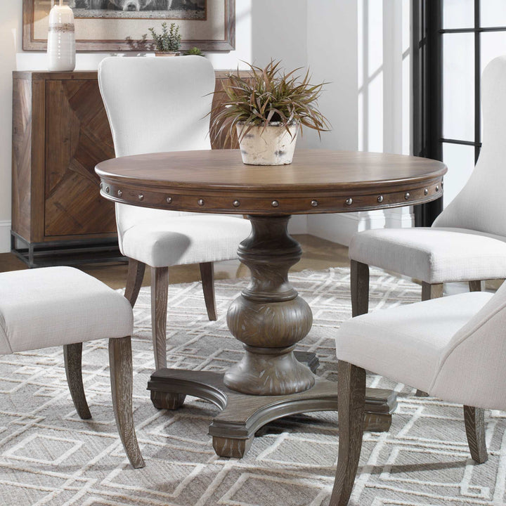 Sylvana Wood Round Table - AmericanHomeFurniture