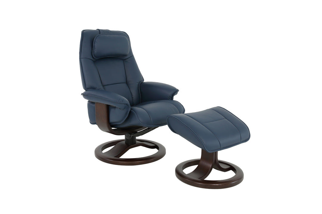 Admiral R Recliner with Footstool - Fjords - AmericanHomeFurniture