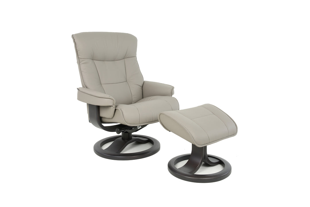 Bergen R Recliner with Footstool - Fjords - AmericanHomeFurniture